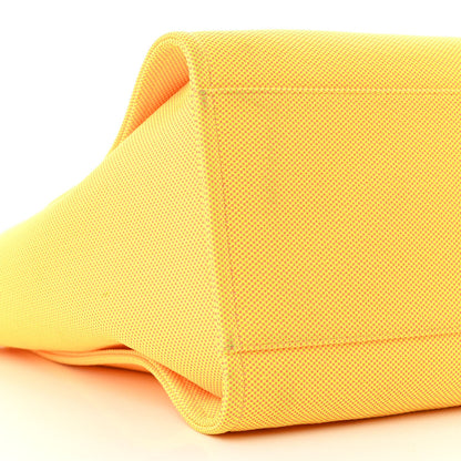 Chanel Mixed Fibers Calfskin Deauville Medium Tote Yellow Orange 11 of 13