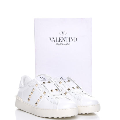 Valentino Garavani Calfskin Womens Rockstud Untitled Open Sneakers 39.5 White 11 of 11