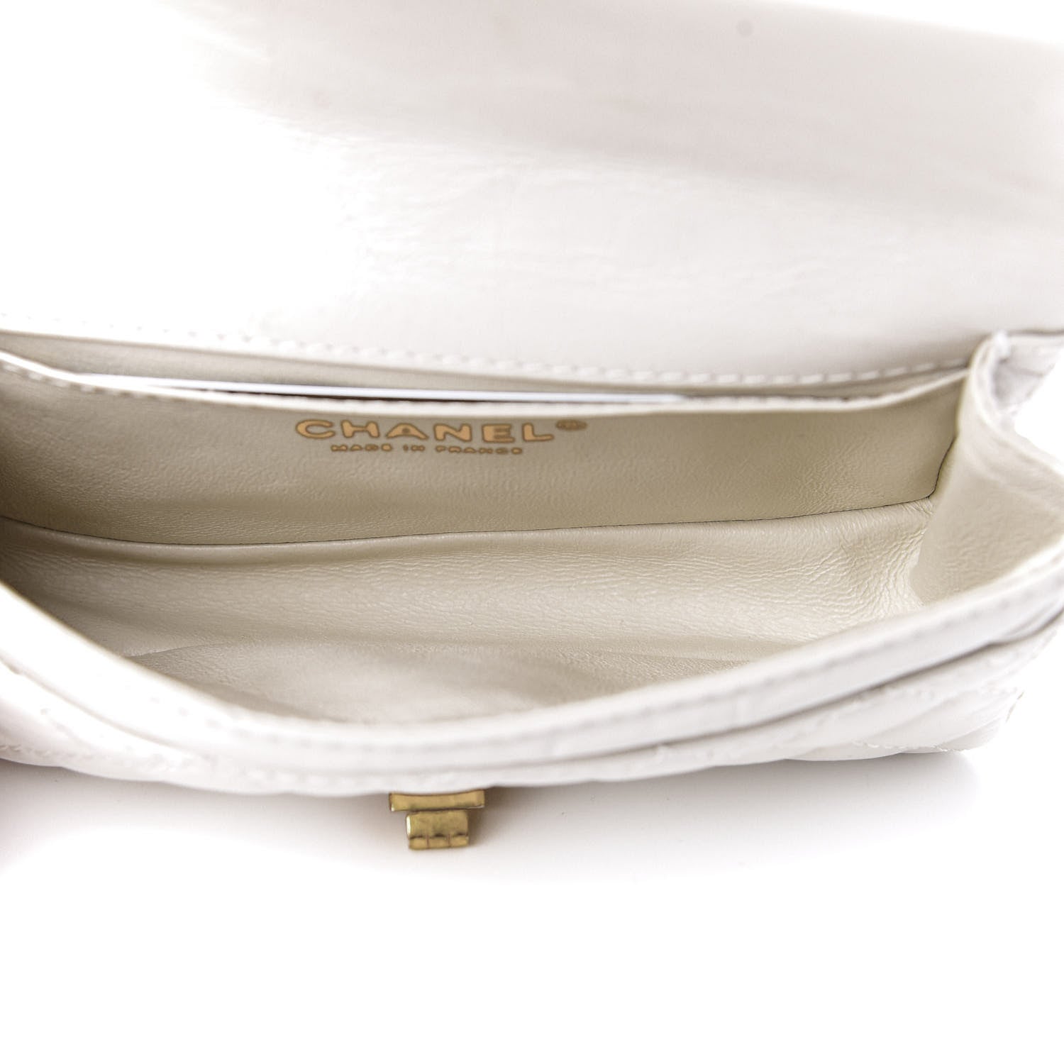 Chanel Aged Calfskin Quilted 2.55 Reissue Flap Belt Bag White 5 of 10