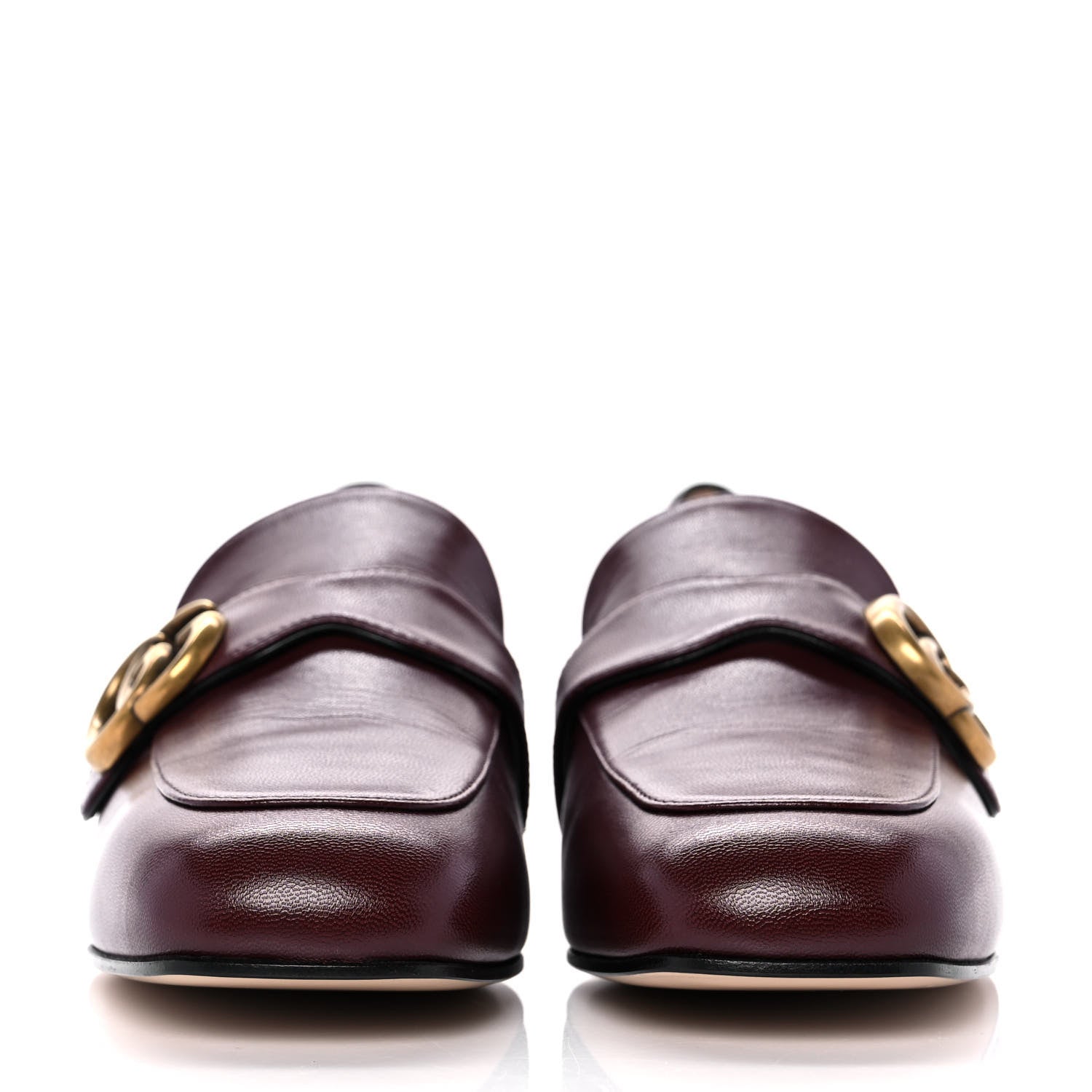 Gucci Malaga Kid Womens GG Marmont Loafers 39 Vintage Bordeaux 2 of 9