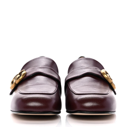 Gucci Malaga Kid Womens GG Marmont Loafers 39 Vintage Bordeaux 2 of 9