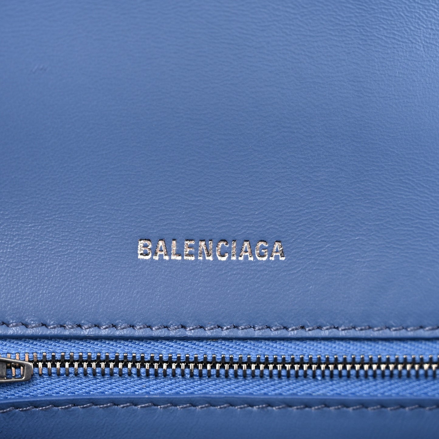 Denim BB Monogram Small Hourglass Top Handle Bag Blue