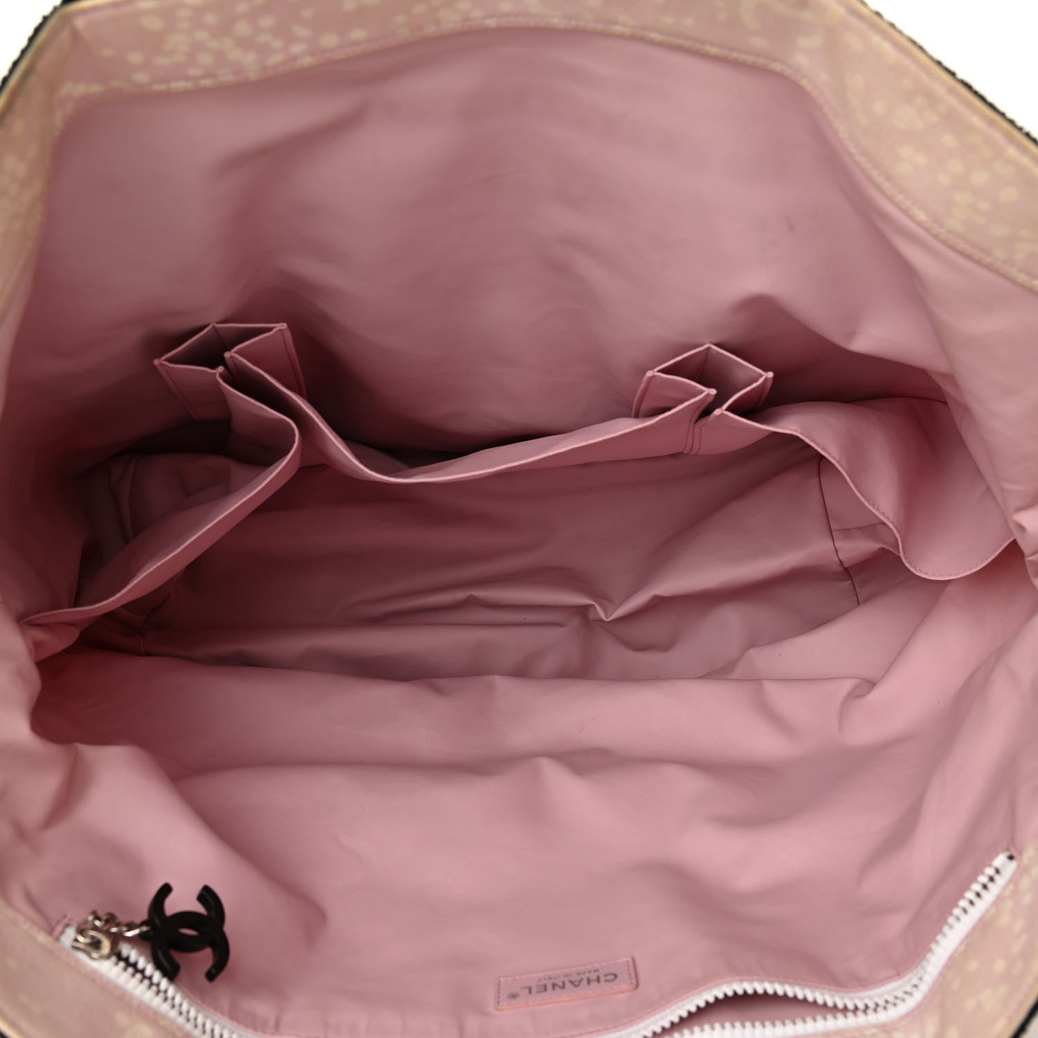 Chanel Terry Cotton Canvas Printed Large CC Tote Pale Pink 5 of 18