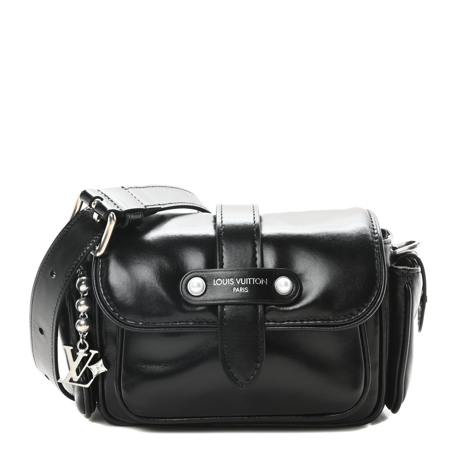 ⭐︎ LOUIS VUITTON ケース ブラック ⭐︎ Louis Vuitton Calfskin Cargo Wearable Wallet Black 1673355