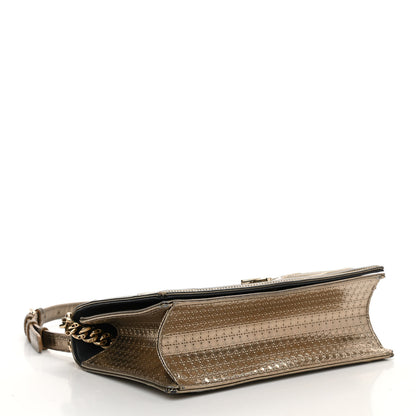 Christian Dior Metallic Patent Micro-Cannage Medium Diorama Flap Bag Gold 4 of 13