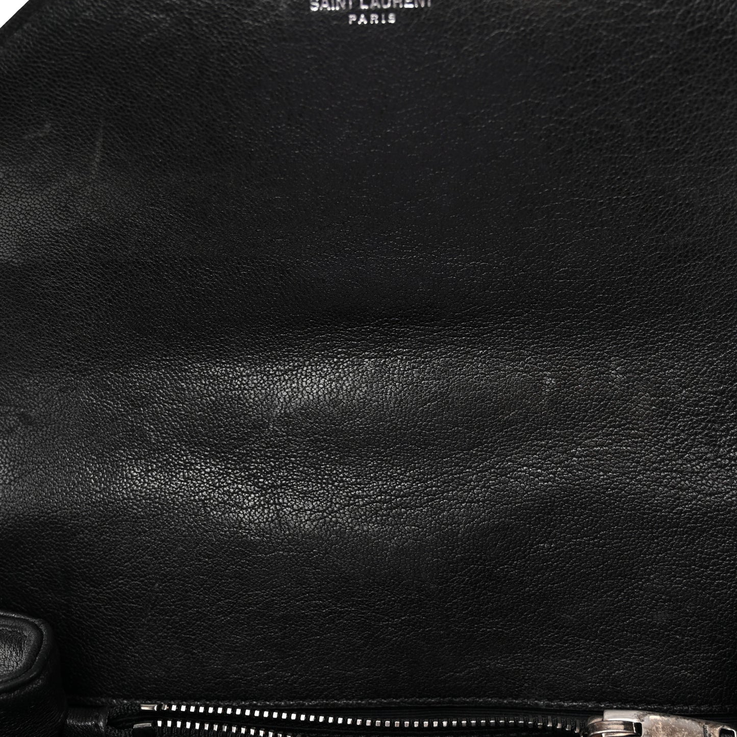 Sheepskin Matelasse Chevron Monogram Medium College Bag Black