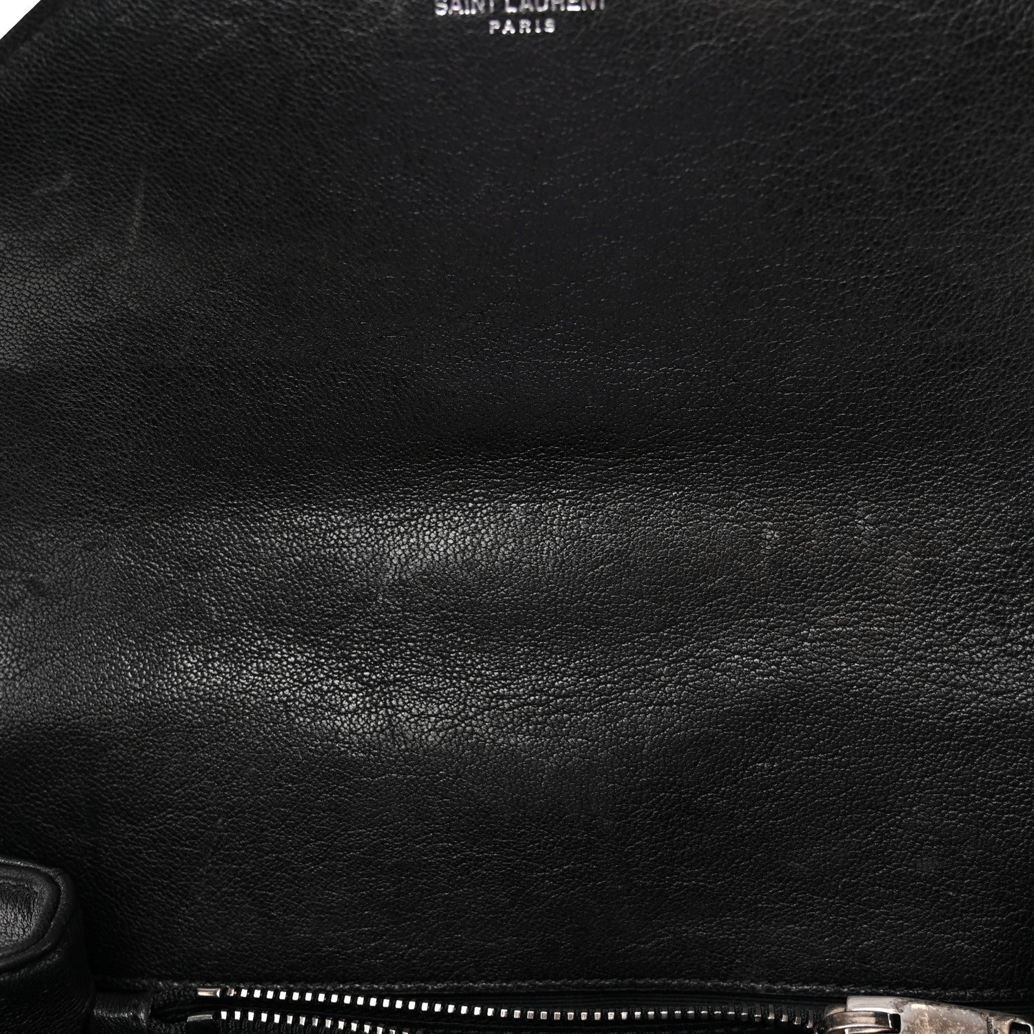 Saint Laurent Sheepskin Matelasse Chevron Monogram Medium College Bag Black 12 of 13