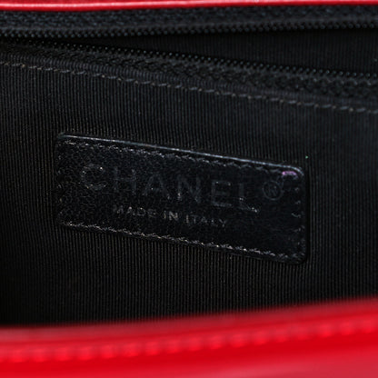 Chanel Patent Calfskin New Medium Plexiglass Boy Flap Red 6 of 9