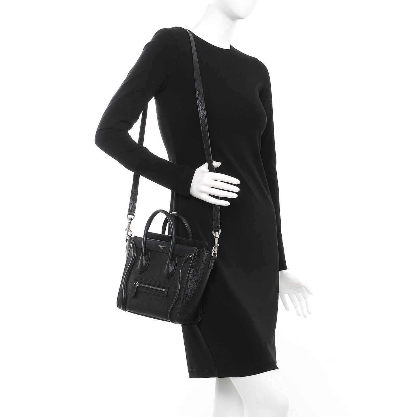 Drummed Calfskin Nano Luggage Black