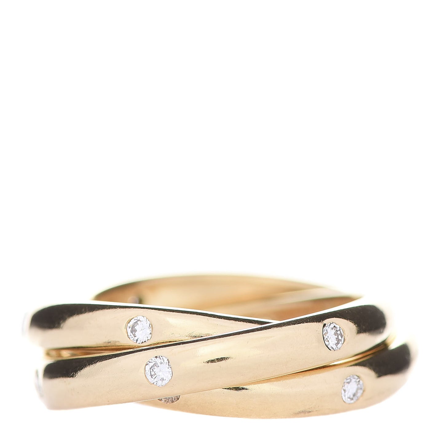 18K Yellow Gold Diamond Constellation Trinity Ring 49 4.75
