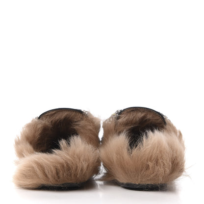 Gucci Malaga Kid Fur Crystal Bow Embroidered Womens Princetown Slippers 38 Black 6 of 10
