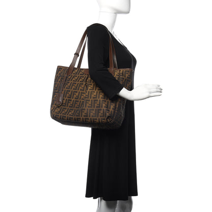 Fendi Zucca Vitello Artic Grande Shopping Tote Tobacco Castagna 2 of 16