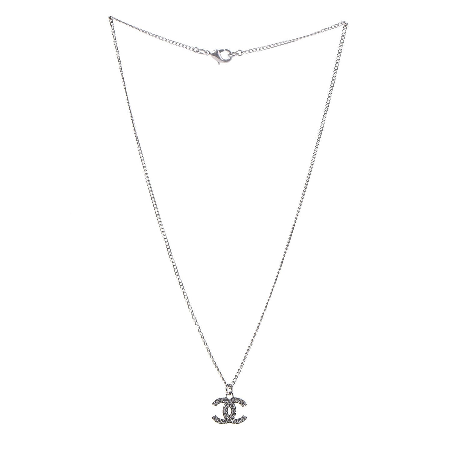 Crystal CC Necklace Silver