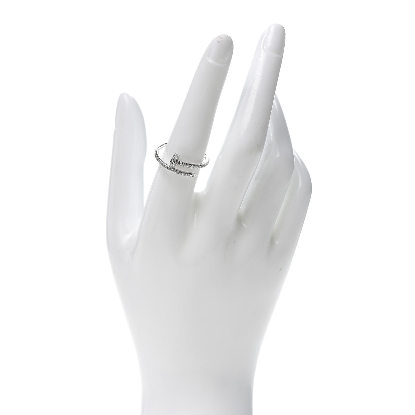 18K White Gold Diamond Juste Un Clou Paved Ring 57 8