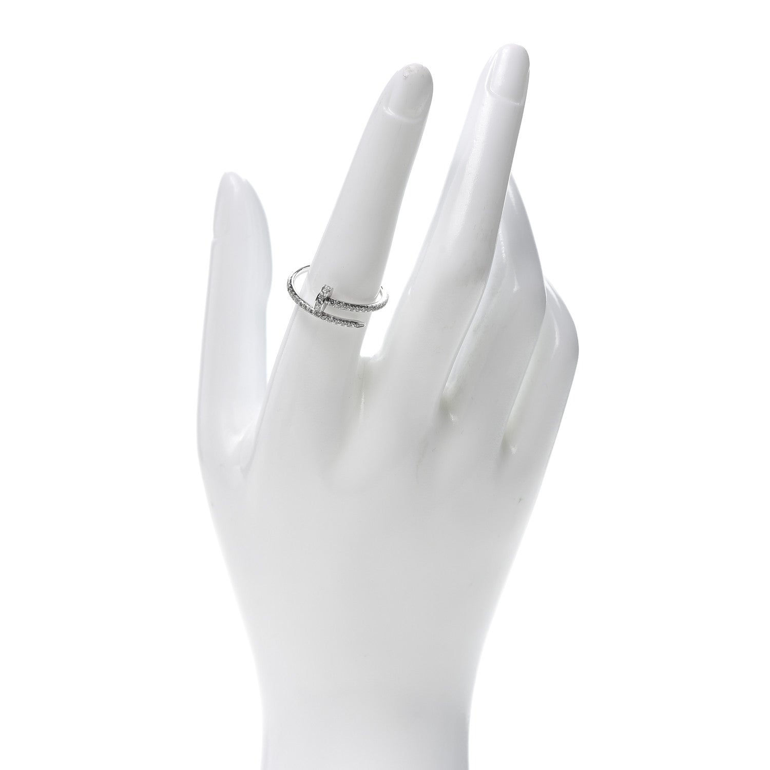 Cartier 18K White Gold Diamond Juste Un Clou Paved Ring 57 8 2 of 6
