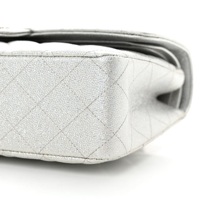 Chanel Glittered Metallic Caviar Quilted Medium Double Flap Silver 10 of 10