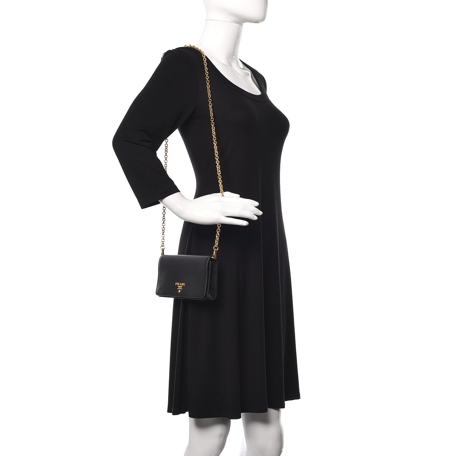 Prada Vitello Daino Mini Crossbody Bag Black 2 of 11