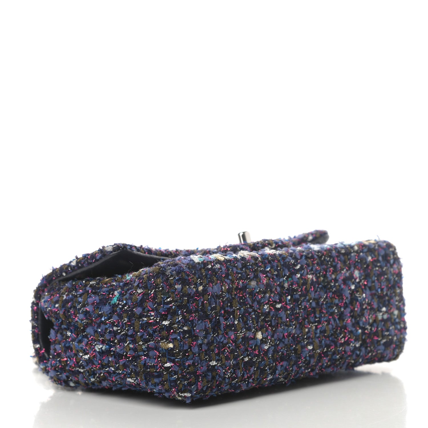 Chanel Tweed Quilted Mini Rectangular Flap Blue Purple Khaki Pink 4 of 11