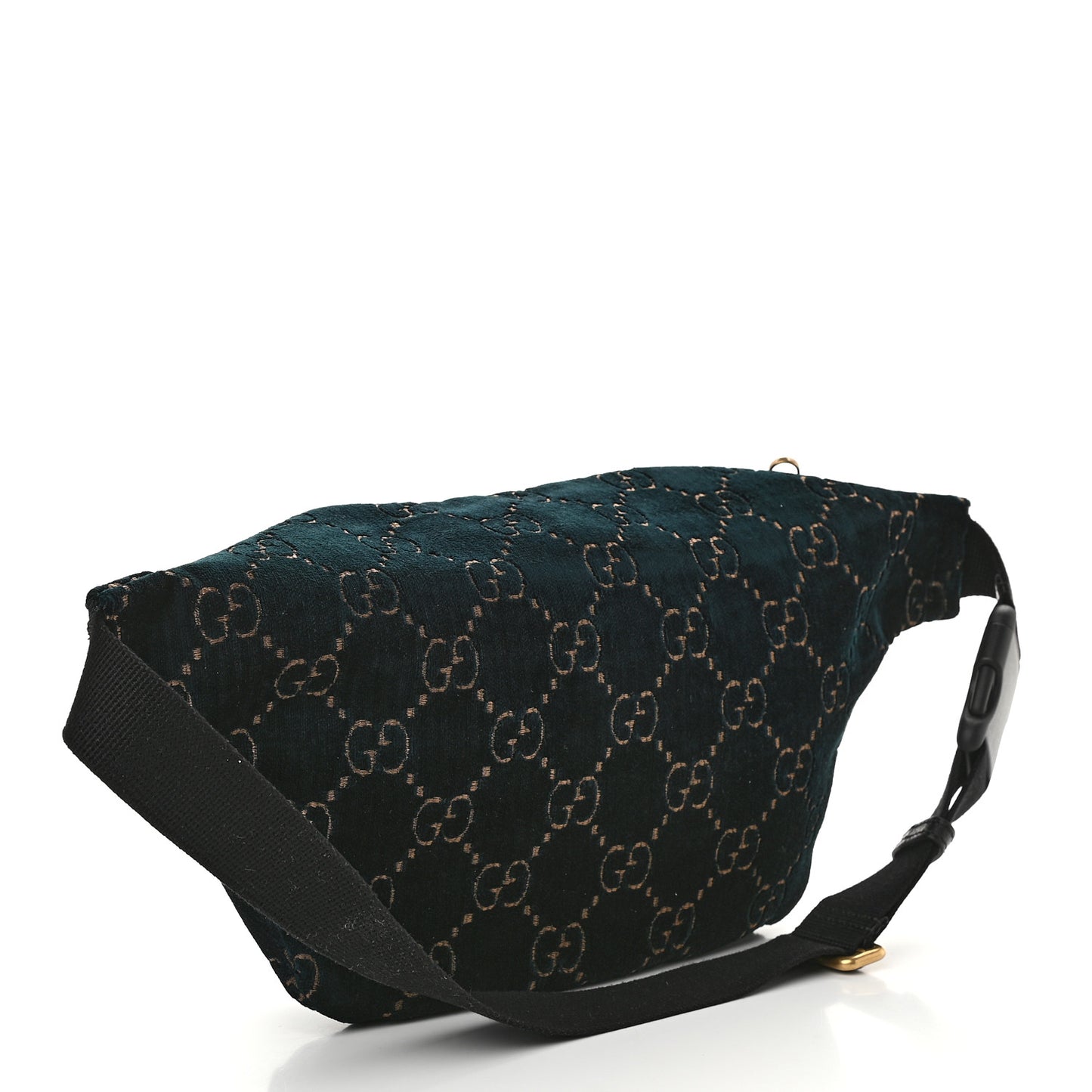 Velvet GG Monogram Web Belt Bag Blue Beige