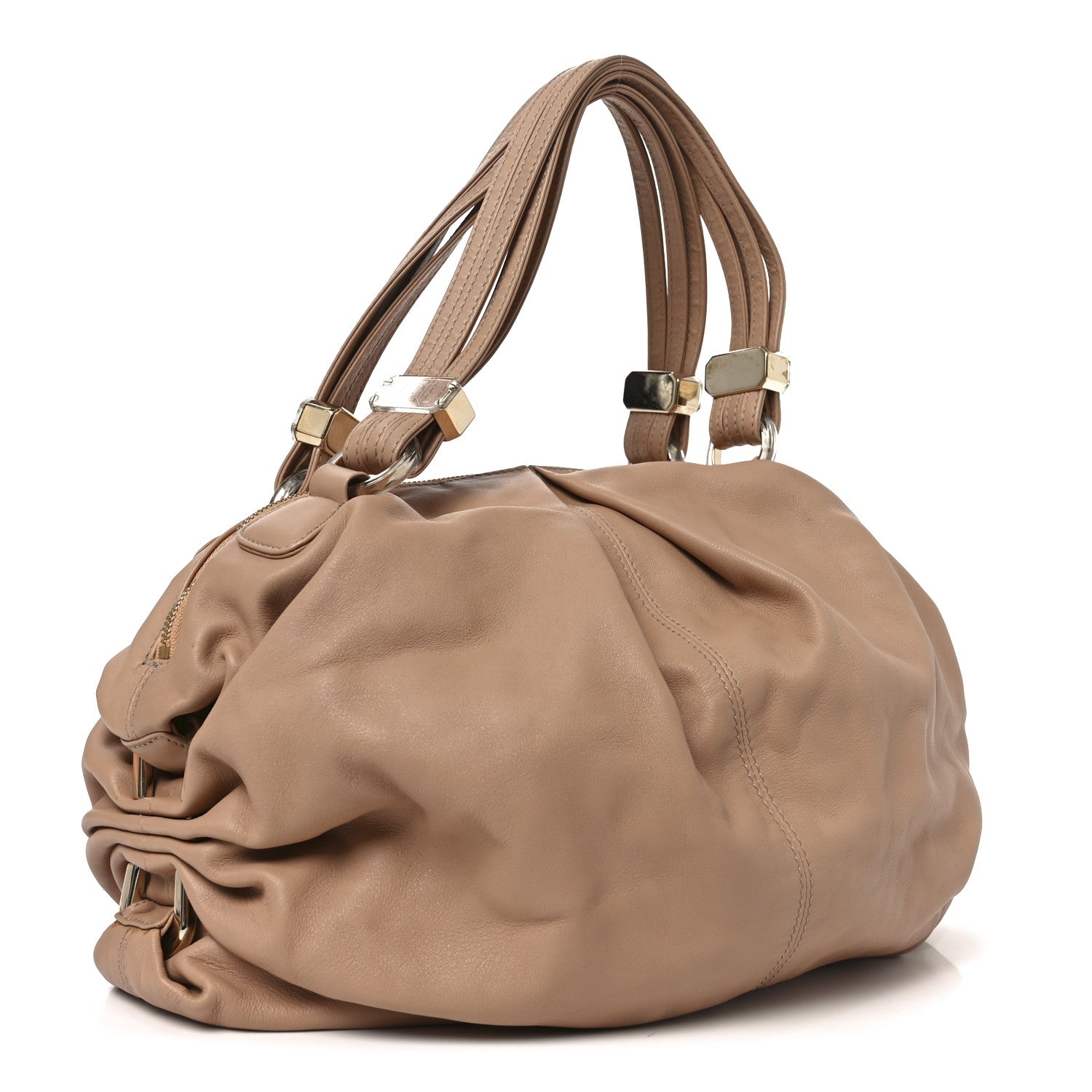 Christian Louboutin ベージュ パーティーバッグ Christian Louboutin Calfskin Lucite Zip Shoulder Bag Beige 1850133