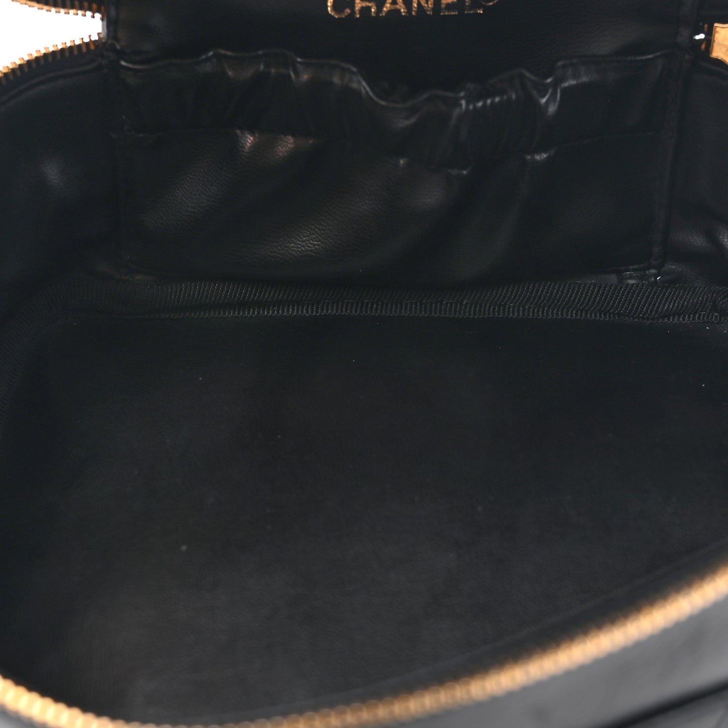 Lambskin Vanity Cosmetic Case Black