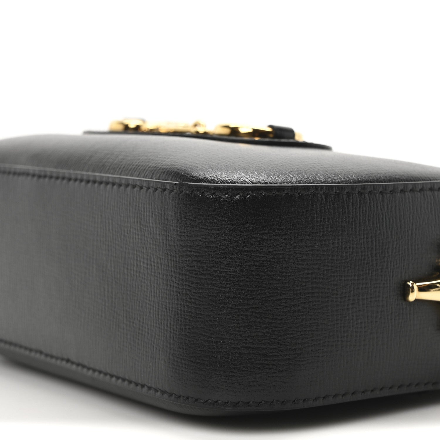 Gucci Calfskin Mini Horsebit 1955 Camera Shoulder Bag  Black 10 of 11