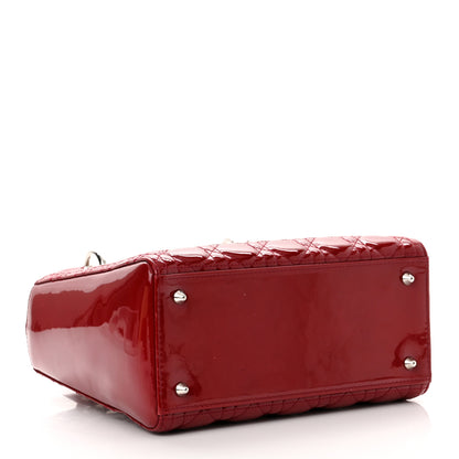 Christian Dior Patent Cannage Medium Lady Dior Red 4 of 10
