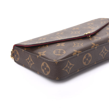 Louis Vuitton Monogram Pochette Felicie Chain Wallet Fuchsia 5 of 10