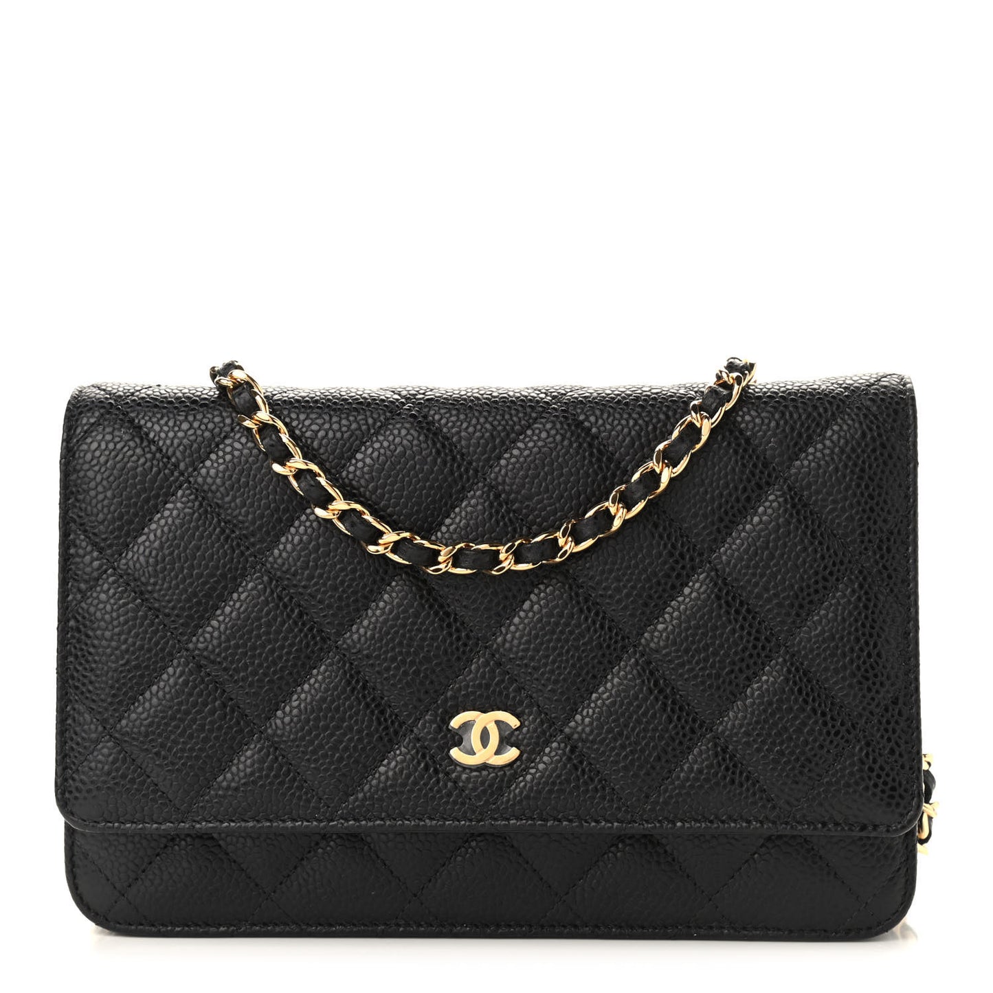 Caviar Quilted Wallet On Chain WOC Black