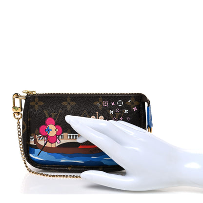 Louis Vuitton Monogram 2019 Christmas Animation Mini Venice Pochette Accessories Blue 2 of 7