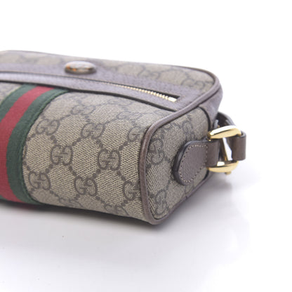 Gucci GG Supreme Monogram Web Mini Ophidia Shoulder Bag Brown 9 of 11