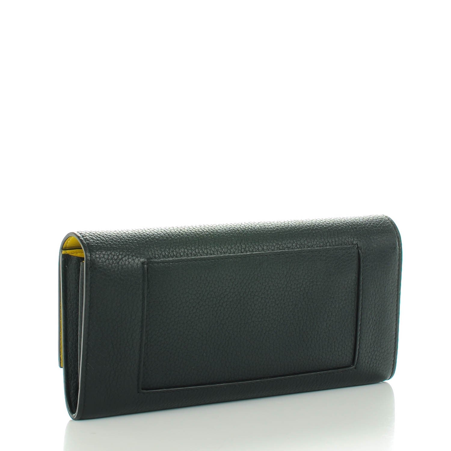 Celine Drummed Calfskin Large Multifunction Flap Wallet Black 3 of 12