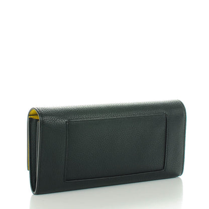 Celine Drummed Calfskin Large Multifunction Flap Wallet Black 3 of 12