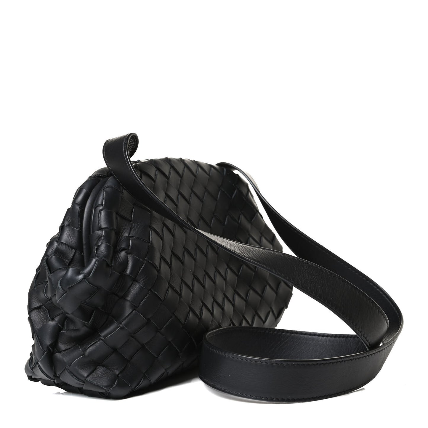 Nappa Intrecciato Messenger Bag Black