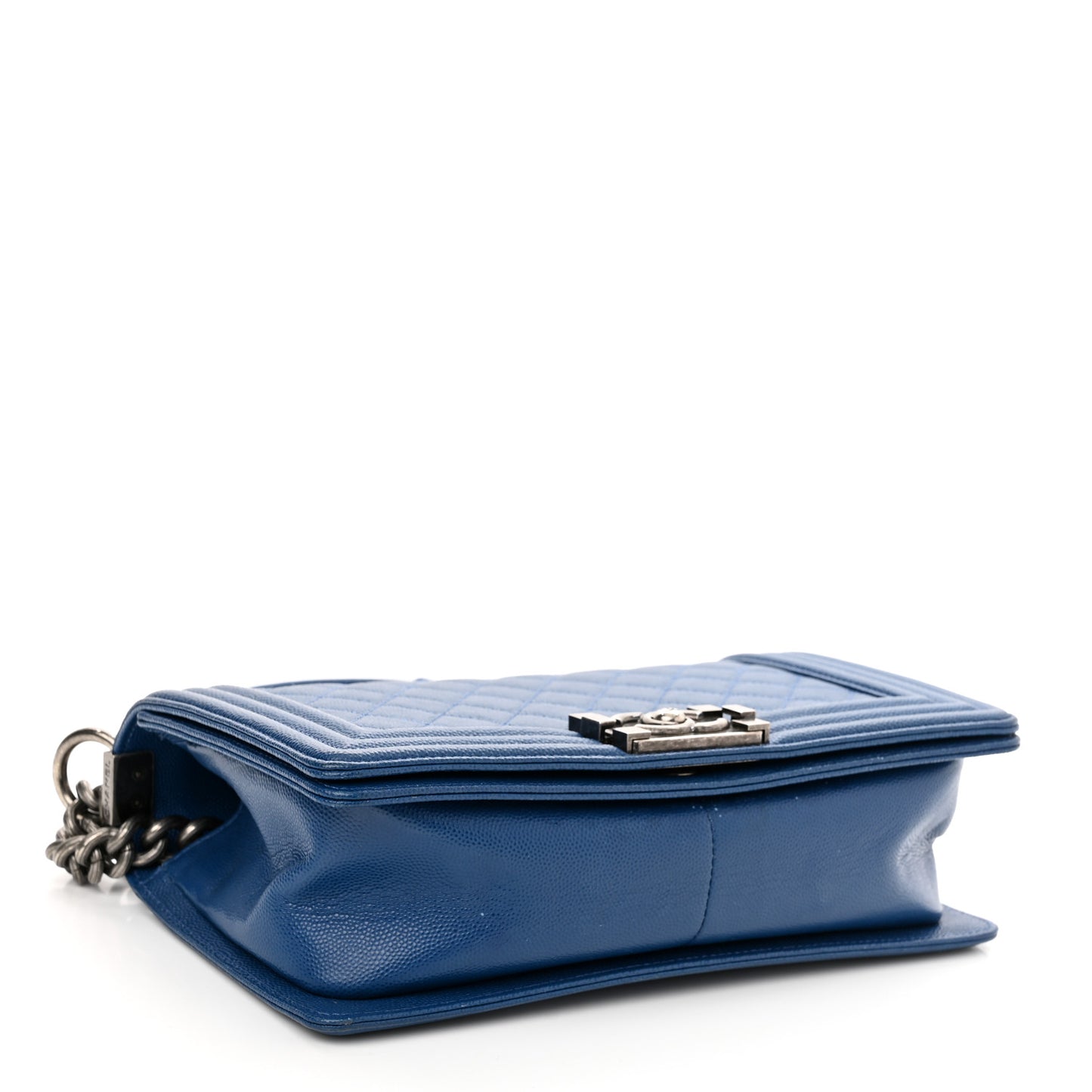 Caviar Quilted Medium Boy Flap Blue