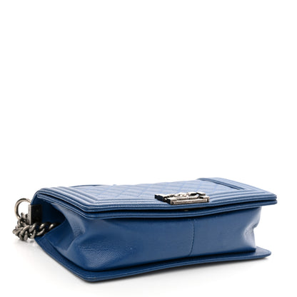 Chanel Caviar Quilted Medium Boy Flap Blue 3 of 12