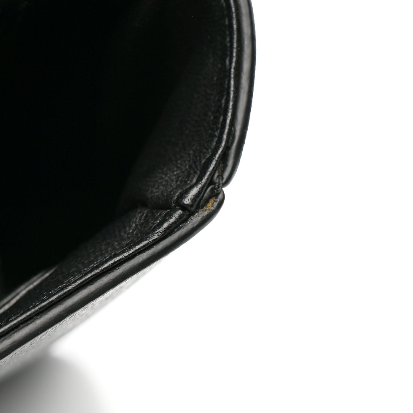 Pebbled Calfskin Logo Everyday Flap Chain Wallet Black