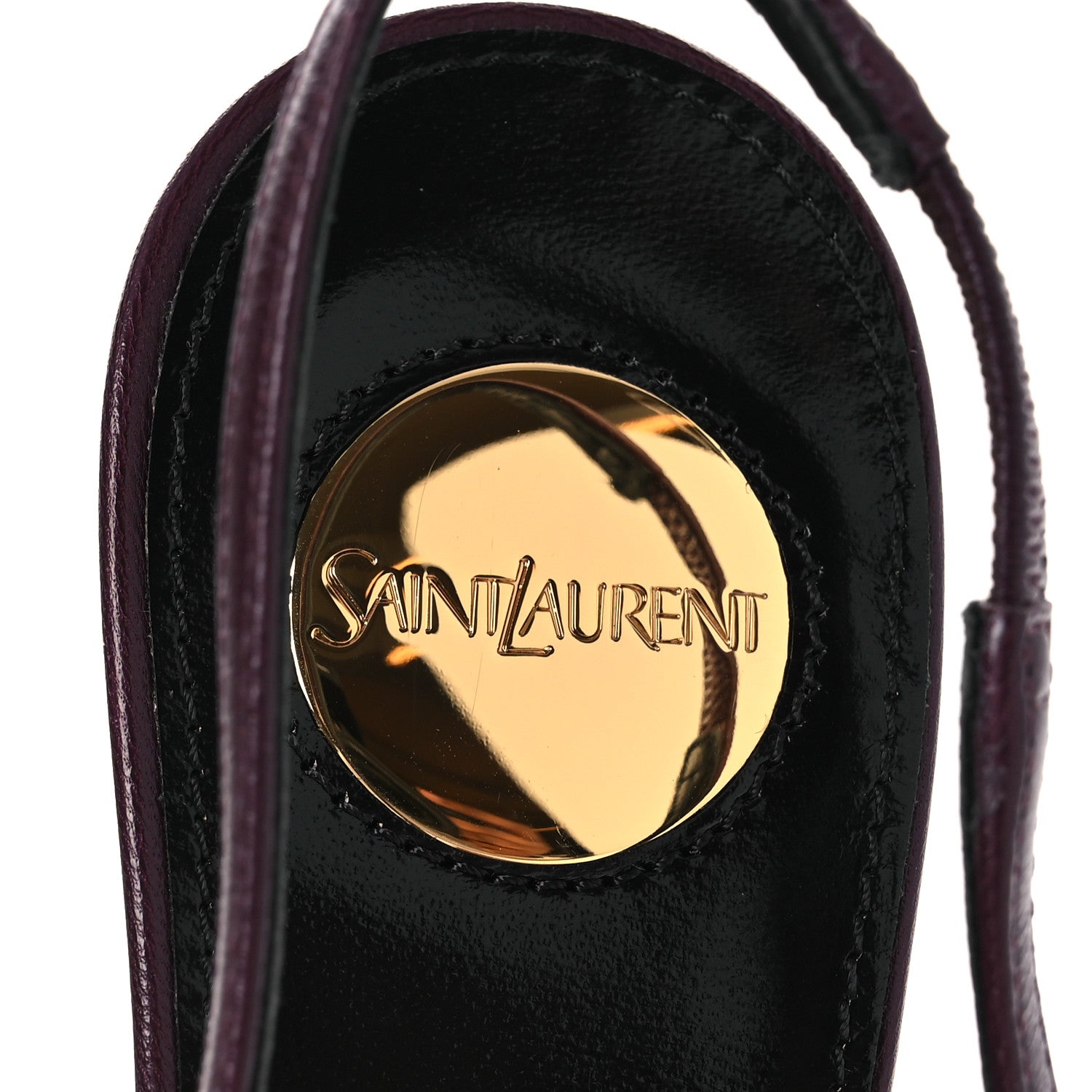 Saint Laurent Nappa Babylone Breteuil Slingback Pumps 36 Bordeaux 9 of 12