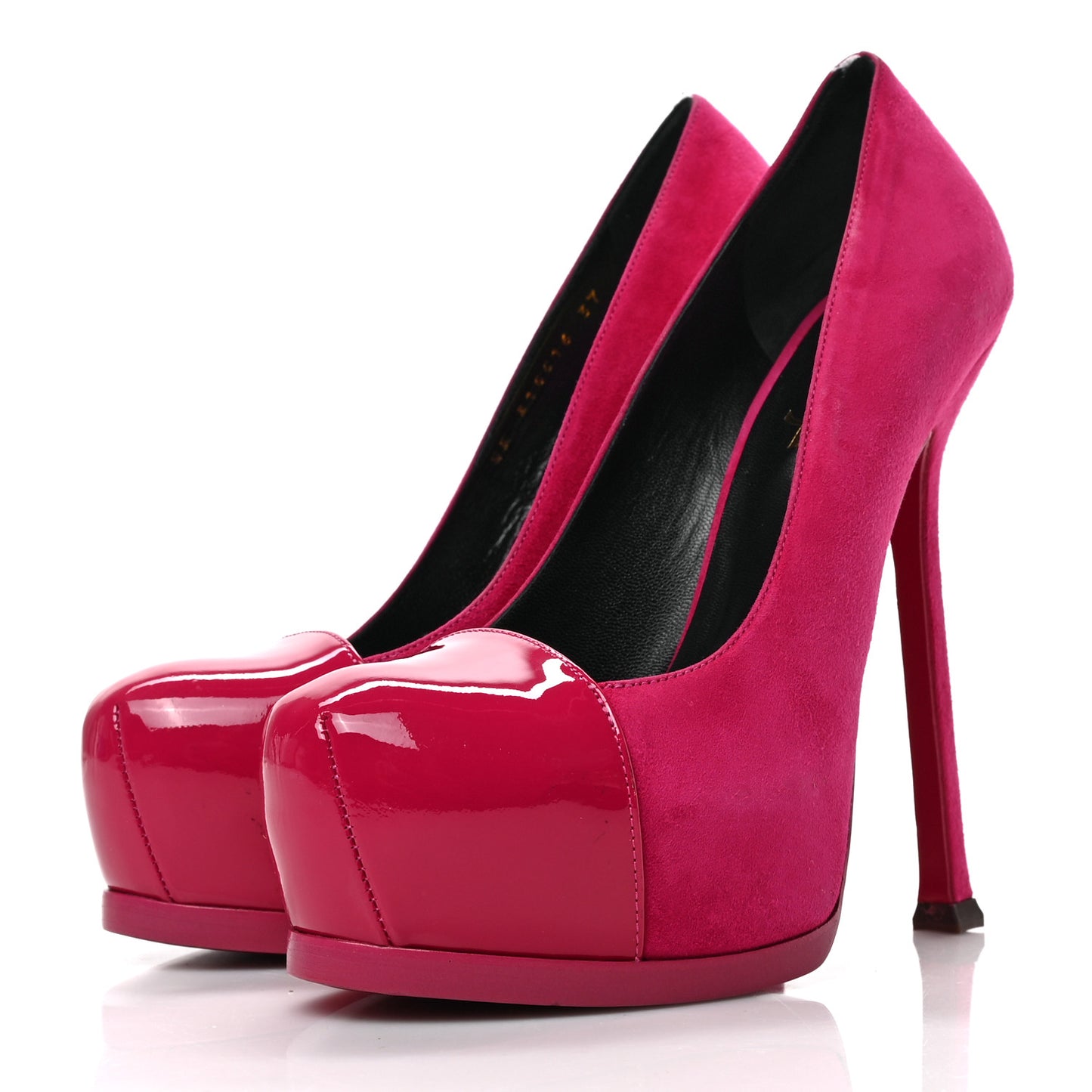 Suede Vitello Vernice Tribtoo 105 Platform Pumps 37 Fuchsia