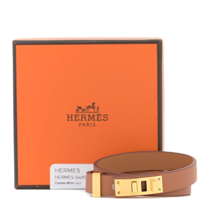 Hermes Swift Mini Dog Double Tour Bracelet T4 Gold 7 of 7