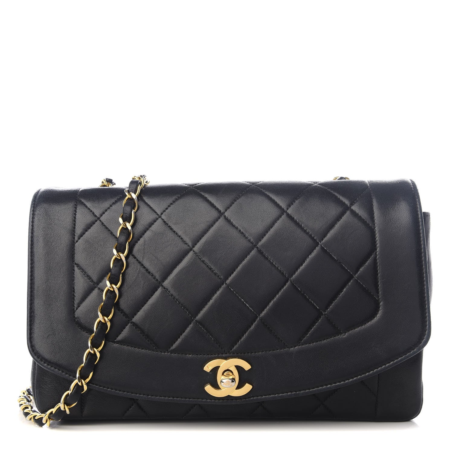 Chanel Lambskin Quilted Medium Single Flap Black 1 of 8