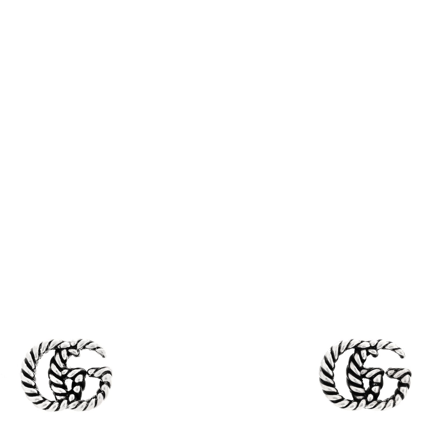 Gucci Sterling Silver Torchon Double G Earrings 1 of 4