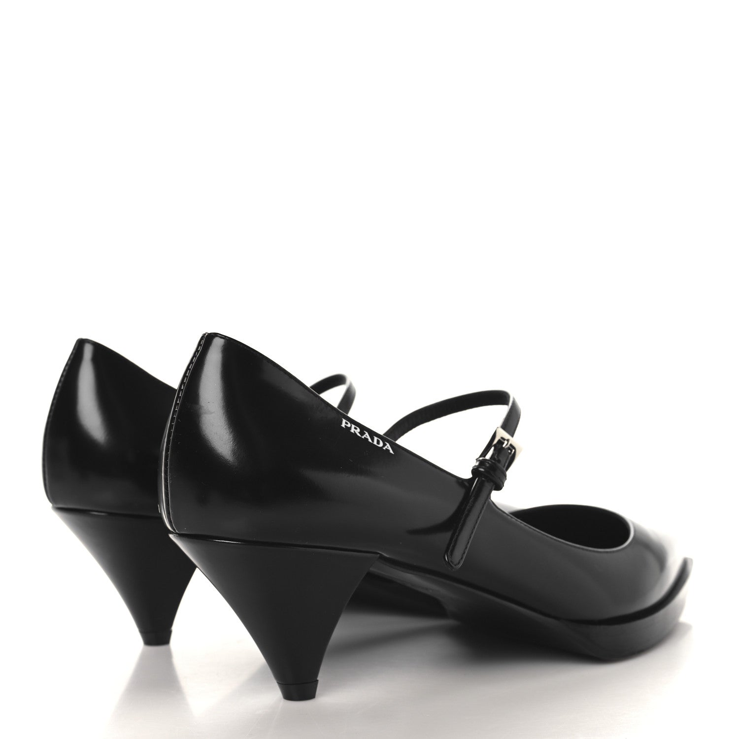 Prada Spazzolato Mary Jane 45mm Pumps 38.5 Black 5 of 8
