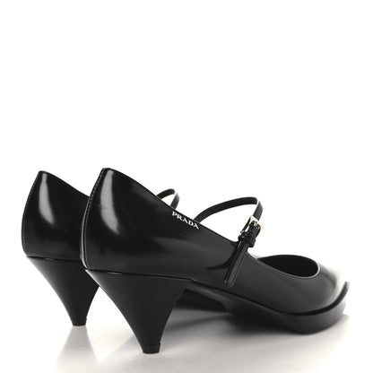 Prada Spazzolato Mary Jane 45mm Pumps 38.5 Black 5 of 8