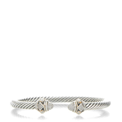 David Yurman Sterling Silver Diamond 5mm Cable Renaissance Bracelet 1 of 6
