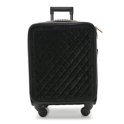 Chanel Suede Quilted Coco Case Trolley Black 1 of 12