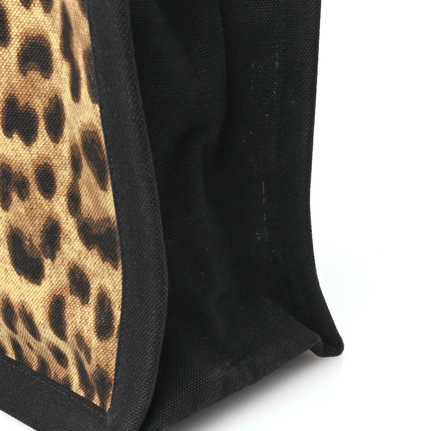 Saint Laurent Canvas Calfskin Leopard Print Rive Gauche Noe Tote Natural Black 11 of 12