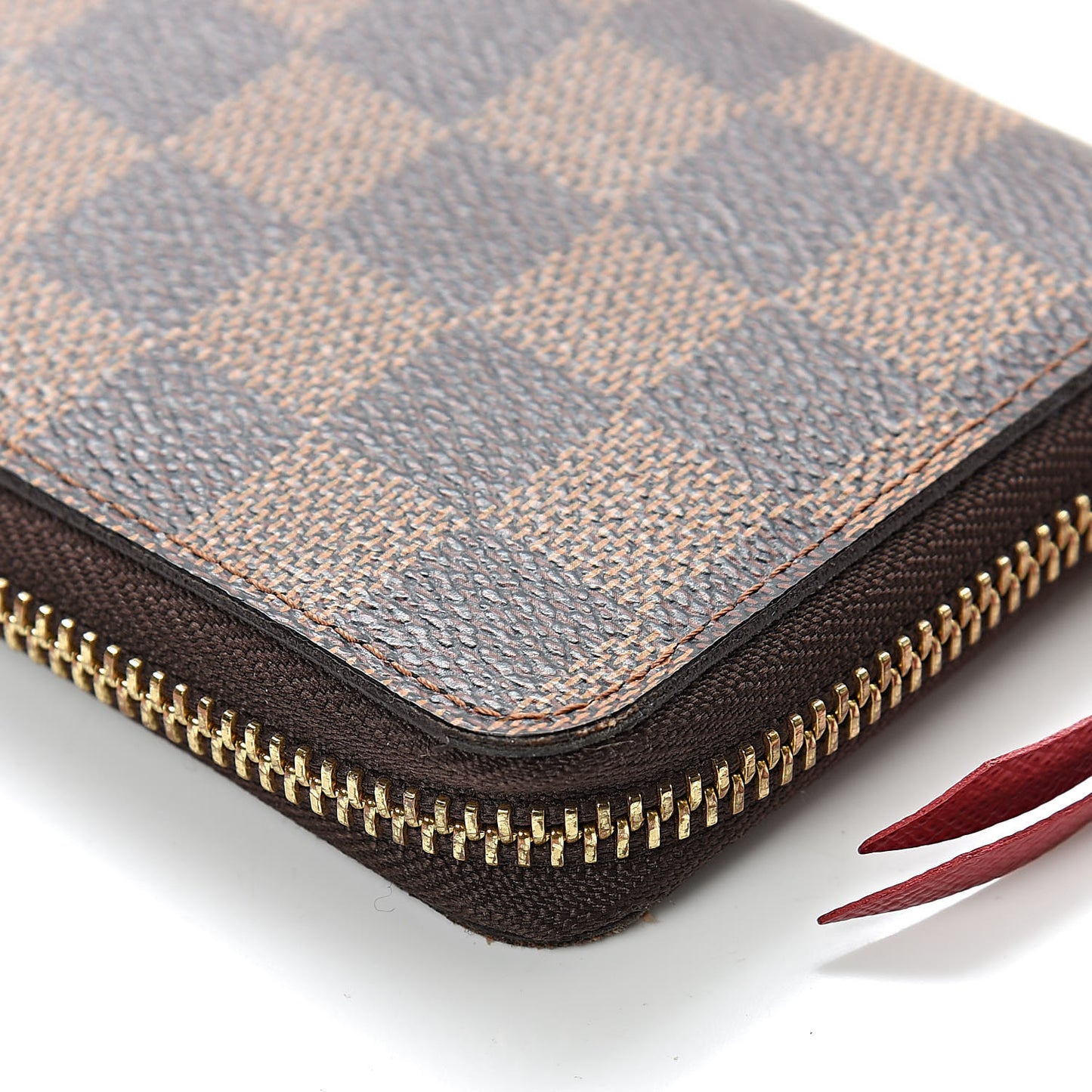 Damier Ebene Clemence Wallet Cherry