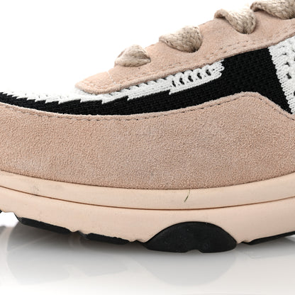 Chanel Mesh Suede Fabric Womens CC Sneakers Light 40 Pink White Black 10 of 11