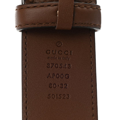 Gucci Calfskin Interlocking G 37mm Belt 80 32 Nut Brown 5 of 6